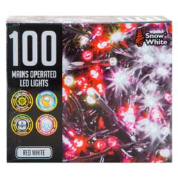 VFM e-Store Christmas Red & White String Lights 100 Bulbs 8m 50cm Lead X 1 - thumbnail 1