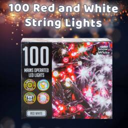 VFM e-Store Christmas Red & White String Lights 100 Bulbs 8m 50cm Lead X 1 - thumbnail 3