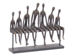 Libra Interiors Friendship Bench Sculpture in Bronze - thumbnail 1