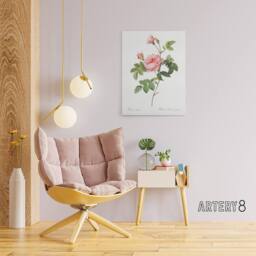 "Artery8 Boursault Rose Floral Redoute Vintage Canvas Wall Art in White - Size: W18"" x H24""" - thumbnail 3