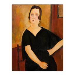 Artery8 Amedeo Modigliani Framed Wall Art Print Madame Amedee Portrait in Brown - Size: A4 - thumbnail 3