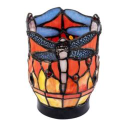 Happy Homewares Classic Dragonfly Tiffany Uplighter Lamp in Coloured Stained Glass in Orange - thumbnail 4