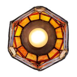 Happy Homewares Classic Dragonfly Tiffany Uplighter Lamp in Coloured Stained Glass in Orange - thumbnail 5