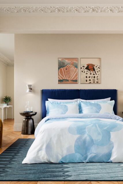 Ted Baker 'Photo Magnolia' Cotton Duvet Cover Set in Light Blue - Size: Super King - image 1