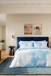 Ted Baker 'Photo Magnolia' Cotton Duvet Cover Set in Light Blue - Size: Super King