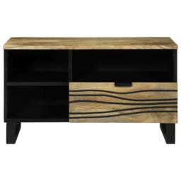 Berkfield Home Media Storage Cabinet Brown 80 x 33.5 x 46 cm Solid mango wood in Beige