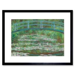 "Artery8 Claude Monet Lillies Japanese Footbridge 1899 12x16"" Framed Art Print in Green - Size: W12"" x H16""" - thumbnail 1