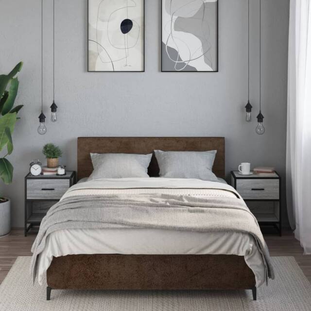 Berkfield Home Decorative Bedside Cabinets 2 pcs Grey Sonoma 40x31x50 cm Enginee - Size: 40 x 31 x 50 cm - image 1
