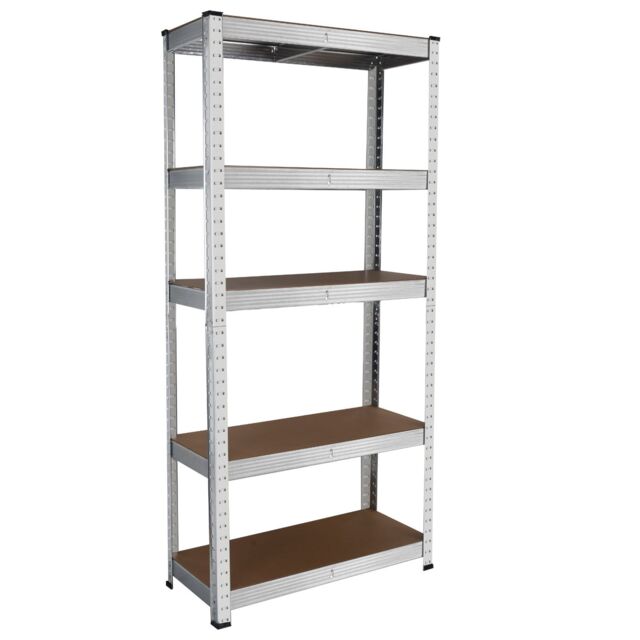 House of Home Garage Racking 5 Tier Shelving Unit Boltless Heavy Duty Metal Shelf Shed Storage Silver - image 1