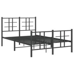 Berkfield Home Metal Bed Frame without Mattress with Footboard Black 120x190cm - Size: 120x190 cm - thumbnail 1