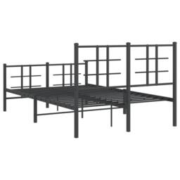 Berkfield Home Metal Bed Frame without Mattress with Footboard Black 120x190cm - Size: 120x190 cm - thumbnail 7
