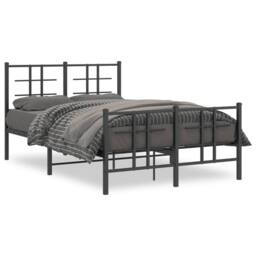 Berkfield Home Metal Bed Frame without Mattress with Footboard Black 120x190cm - Size: 120x190 cm - thumbnail 3