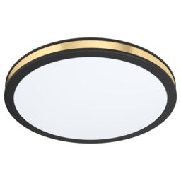 Loops Wall Flush Ceiling Light Colour Black Shade White Gold Plastic Bulb LED 12W