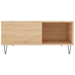 Berkfield Home Modern Coffee Table Sonoma Oak 80x80x36.5 cm Engineered Wood in Light Tan - thumbnail 5