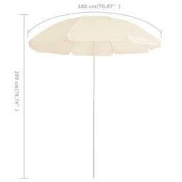 Berkfield Home Outdoor Parasol with Steel Pole Sand 180 cm in Beige - thumbnail 5