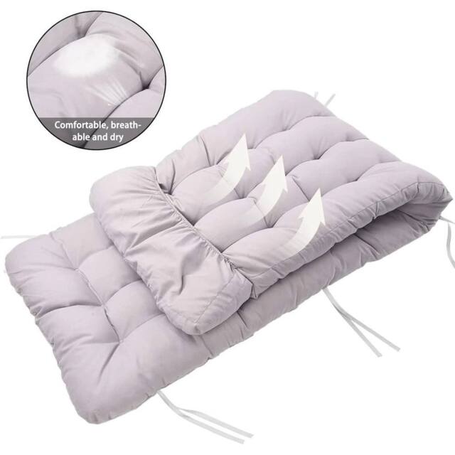 VOGREX Grey 170x53cm Outdoor Sun Lounger Replacement Cushions in Light Grey - Size: 170x53 cm - image 1