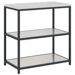 Berkfield Home with Shelf with Storage with Door Adjustable 2 pcs Stainless steel in Silver - thumbnail 5