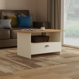 Ready Assembled 2 U Albert Bottom Drawer Coffee Table (Ready Assembled) in Cream - Size: Medium - thumbnail 1