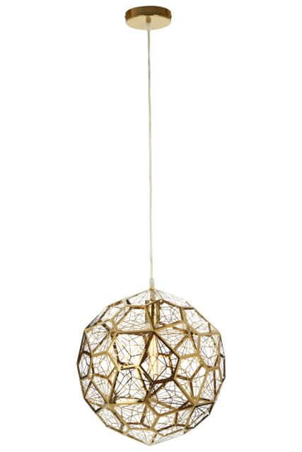 Orsina Titanium Stainless Steel Pendant Lamp, Gold Finish Geometric Ceiling Light, Single Bulb Fixture - image 1