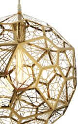 Orsina Titanium Stainless Steel Pendant Lamp, Gold Finish Geometric Ceiling Light, Single Bulb Fixture - thumbnail 4