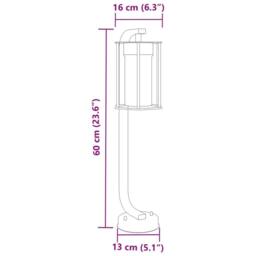 Berkfield Home Outdoor Floor Lamps 3pcs Black 60 cm Stainless Steel - thumbnail 7