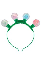VFM e-Store Christmas Light Up Headband Glitter Ball X 1 One Size Glitter - thumbnail 1