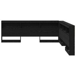 Berkfield Home Storage Headboard with Shelf Black oak 180 cm Engineered wood - thumbnail 5