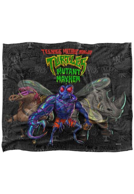 Teenage Mutant Ninja Turtles : Mutant Mayhem Mutant Baddies & Patches Silky Touch Super Soft Throw Blanket 152 X 127 cm in White - image 1
