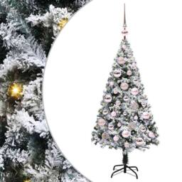 Berkfield Home Artificial Christmas Tree with 150 LEDs with Stand Green 120 cm - thumbnail 2
