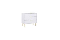 Birlea Zaza White 3 Drawer Chest Fluted Bedroom Storage - thumbnail 6