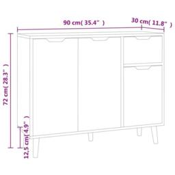 Berkfield Home Sideboard Concrete Grey 90x30x72 cm Engineered Wood - Size: 90 x 30 x 72 cm - thumbnail 8