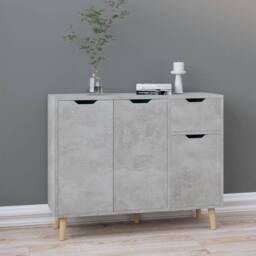 Berkfield Home Sideboard Concrete Grey 90x30x72 cm Engineered Wood - Size: 90 x 30 x 72 cm - thumbnail 2
