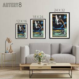 "Artery8 Rainbow Obstacle Plane Crash Moriz Jung Framed Canvas Wall Art Print - Size: W24"" x H32""" - thumbnail 4