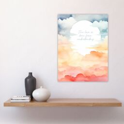 "Artery8 Wall Art Print True Love is Born from Understanding Buddhist Sun Clouds Poster in Orange - Size: W24"" x H32""" - thumbnail 4