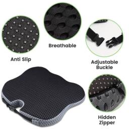 SPETLEK Car Wedge Seat Cushion Pillow Memory Foam in Black - Size: 100 cm x 190 cm - thumbnail 4