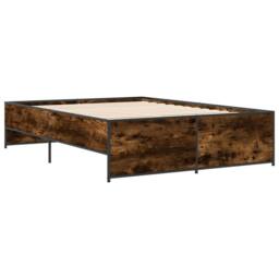 Berkfield Home Bed Frame without Mattress Smoked Oak 120x200 cm in Brown - Size: Small Double - thumbnail 3