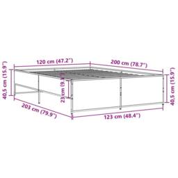 Berkfield Home Bed Frame without Mattress Smoked Oak 120x200 cm in Brown - Size: Small Double - thumbnail 9