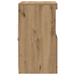 Berkfield Home Sideboard with LED Lights Artisan Oak 60x37x67 cm in Brown - Size: 60 x 37 x 67 cm - thumbnail 7