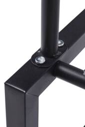 Living and Home 2-Rod Metal Clothes Rack Garment Holder with Wheels Shelves in Black - thumbnail 6