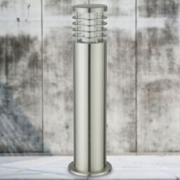 First Choice Lighting Bloom - Brushed Stainless Steel Outdoor Post Light in Silver - thumbnail 6