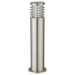 First Choice Lighting Bloom - Brushed Stainless Steel Outdoor Post Light in Silver - thumbnail 2