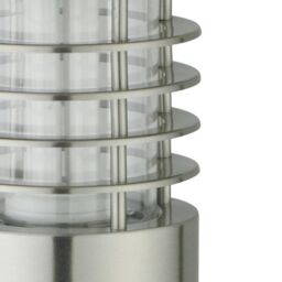 First Choice Lighting Bloom - Brushed Stainless Steel Outdoor Post Light in Silver - thumbnail 5