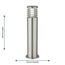 First Choice Lighting Bloom - Brushed Stainless Steel Outdoor Post Light in Silver - thumbnail 4