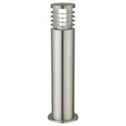 First Choice Lighting Bloom - Brushed Stainless Steel Outdoor Post Light in Silver