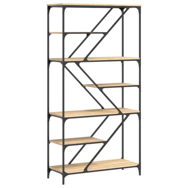Berkfield Home Bookshelf Sonoma Oak 91x36x176 cm Engineered Wood & Steel in Brown - Size: 91 x 36 x 176 cm - image 1