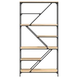 Berkfield Home Bookshelf Sonoma Oak 91x36x176 cm Engineered Wood & Steel in Brown - Size: 91 x 36 x 176 cm - thumbnail 4