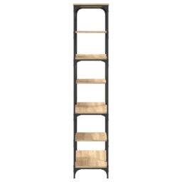 Berkfield Home Bookshelf Sonoma Oak 91x36x176 cm Engineered Wood & Steel in Brown - Size: 91 x 36 x 176 cm - thumbnail 5
