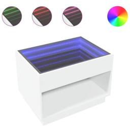 Berkfield Home Coffee Table with Infinity LED White 70x50x50 cm - Size: 70 x 50 x 50 cm - thumbnail 1