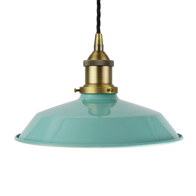 SE Home Duck Egg Blue Small Trinity Metal Pendant Light - Matt Antique Brass - image 1