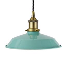 SE Home Duck Egg Blue Small Trinity Metal Pendant Light - Matt Antique Brass